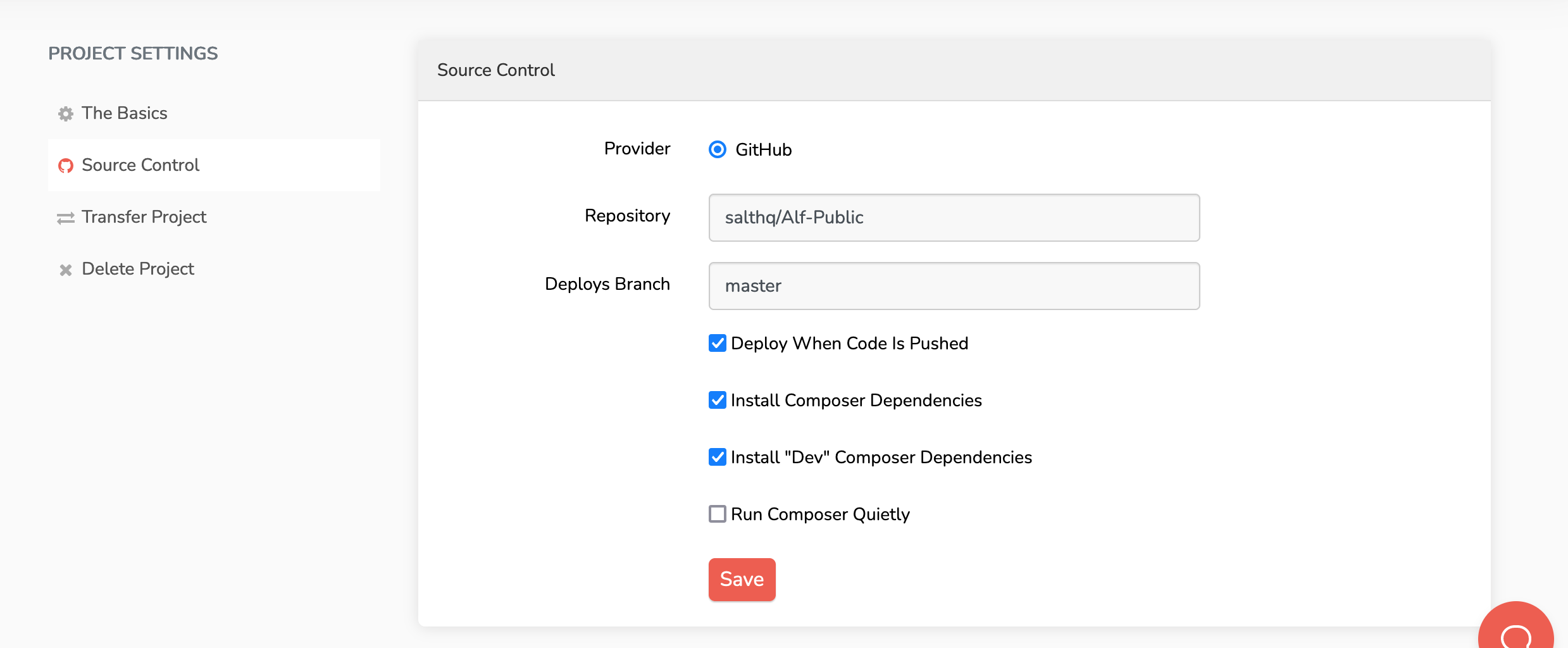 Envoyer - Source Control