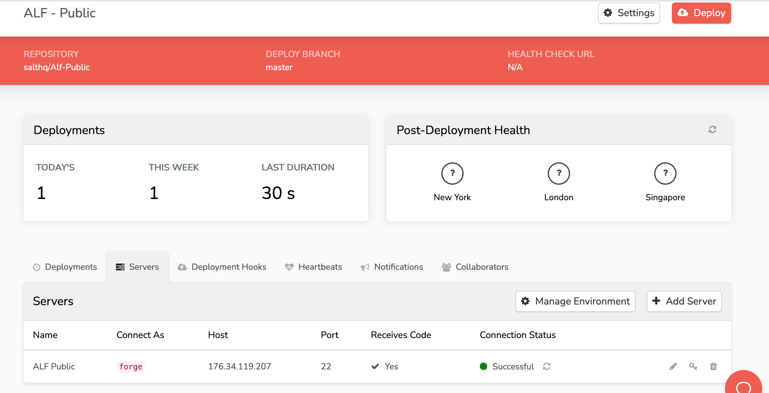 Envoyer - Successful Connection