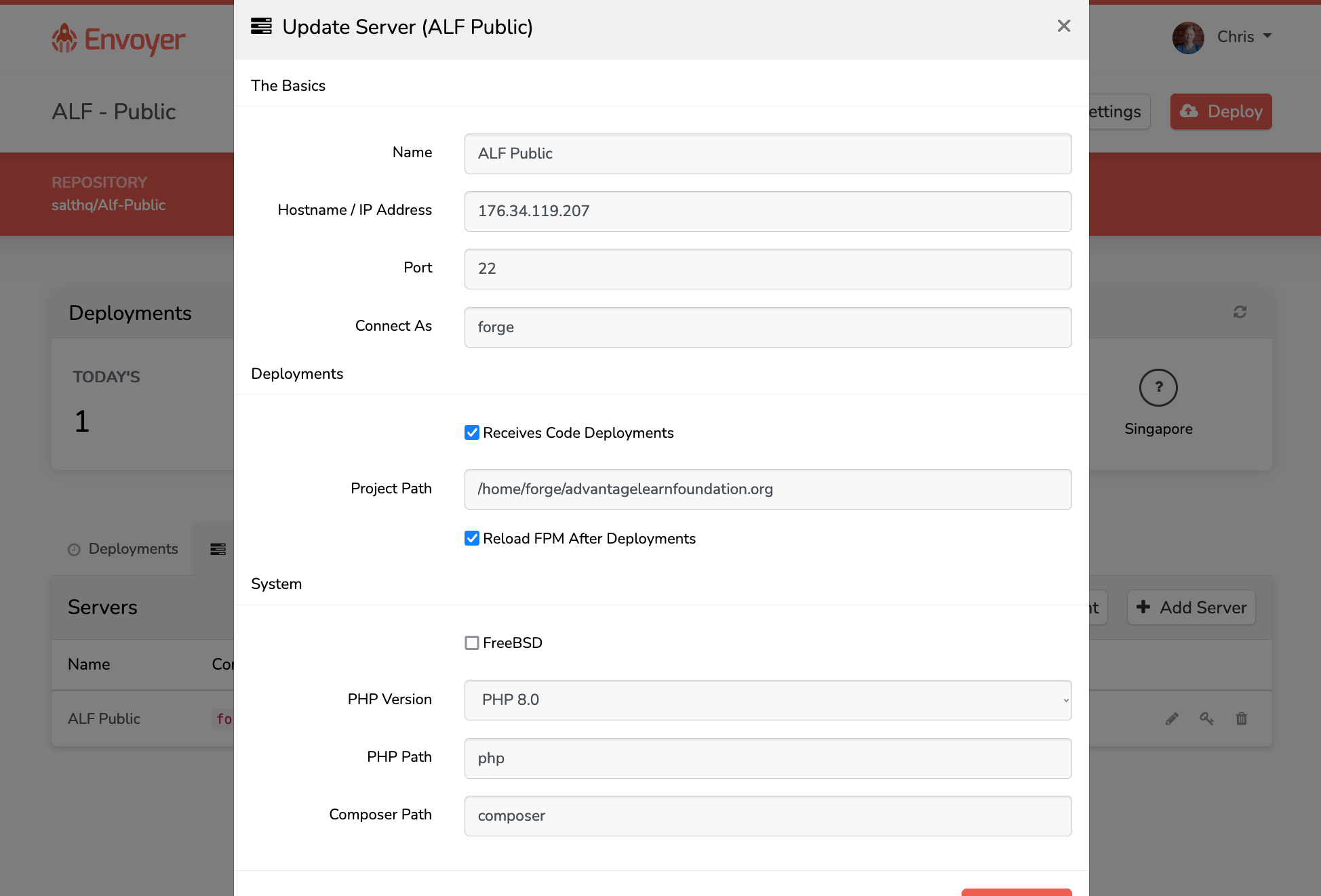 Envoyer - Update Server